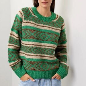 Scotch & Soda Metallic Fair Isle Sweater Wool Alpaca Blend